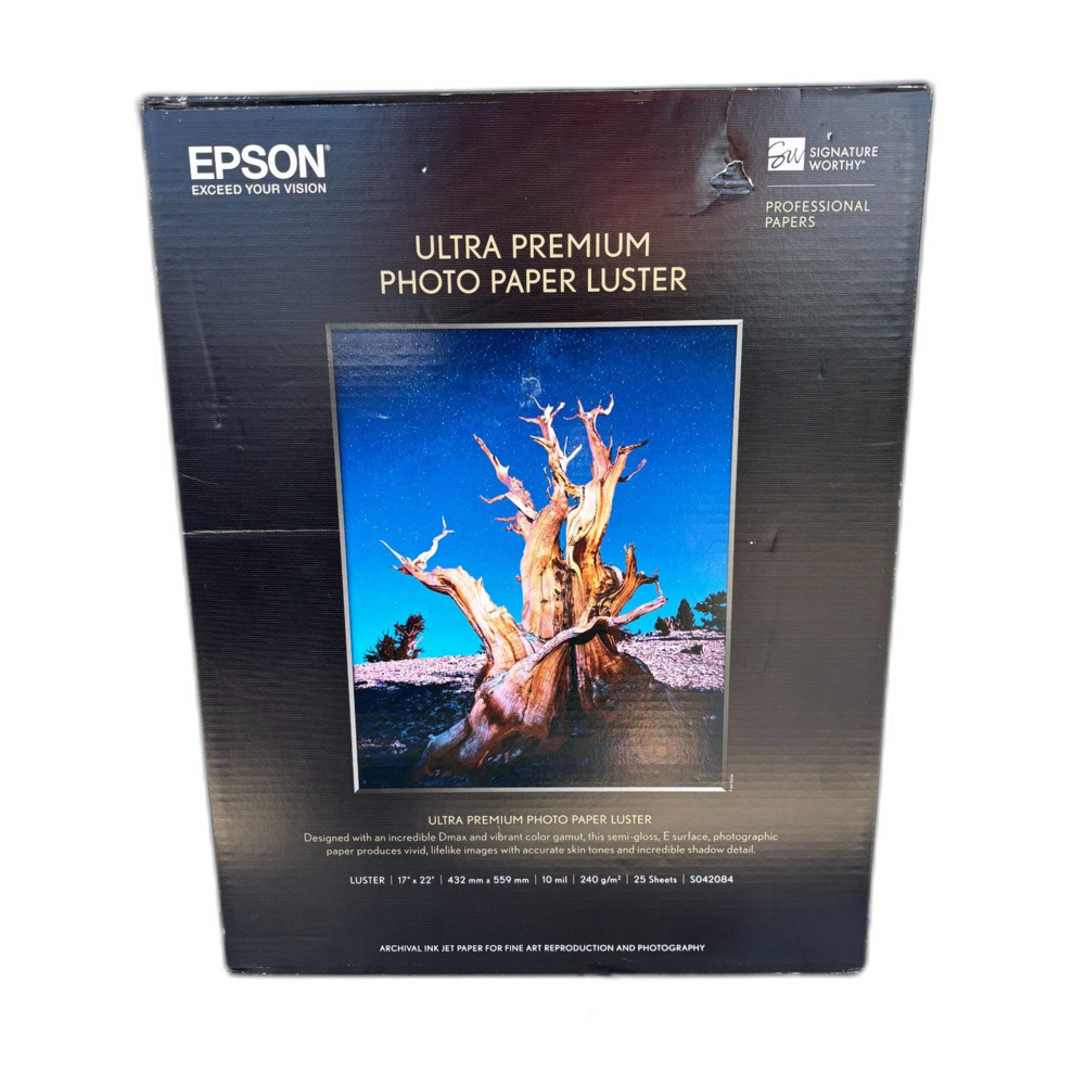 Epson® Ultra Premium Photo Paper Luster, 17" x 22", 25 Sheets-New!